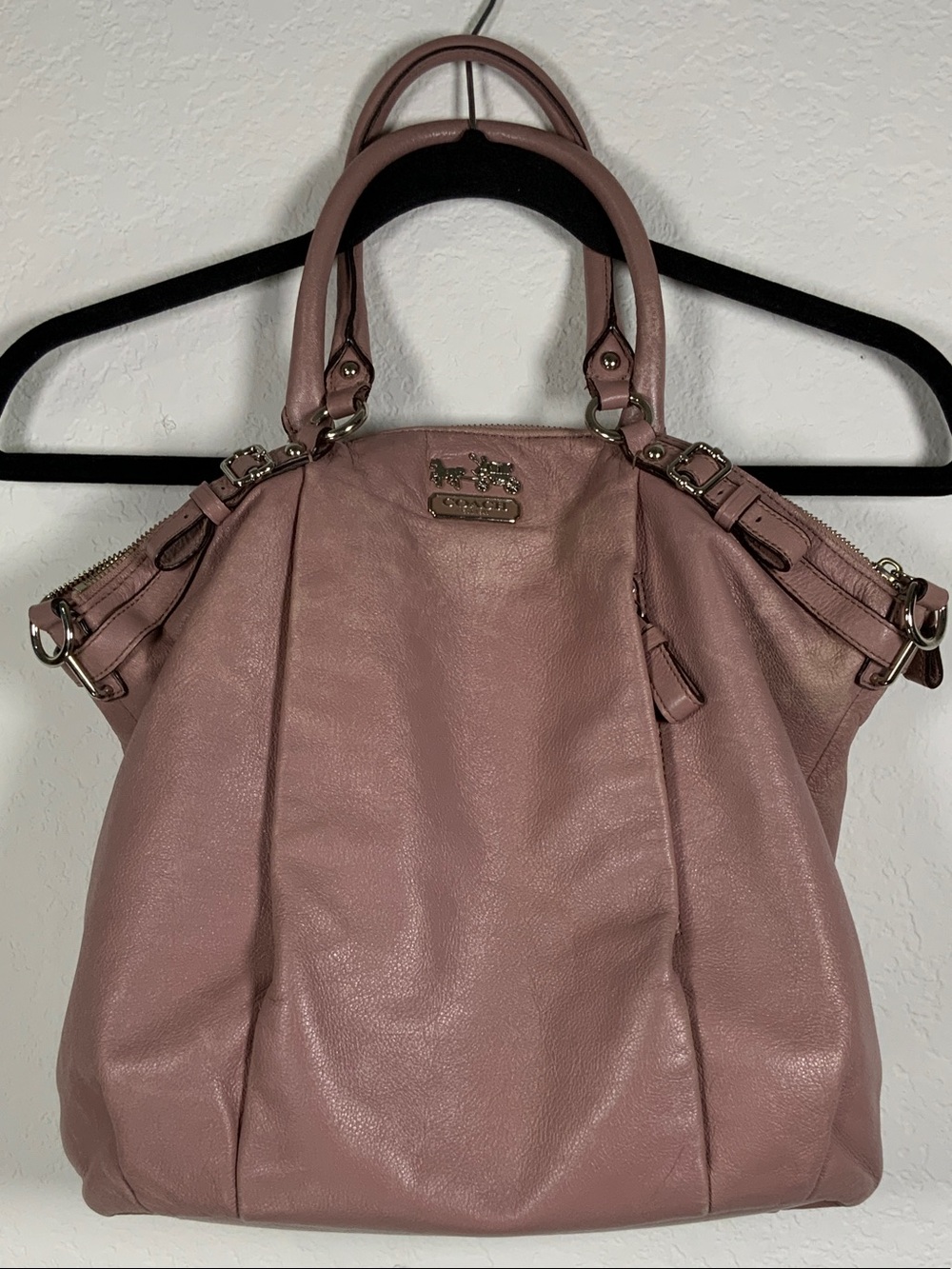 Coach Madison Maggie Dusty Pink Leather Shoulder Bag